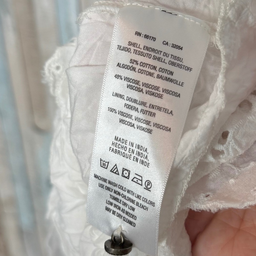 Maeve Anthropologie Tiered Eyelet Flounce Midi Dress White Halter Embroidered  0 - Picture 8 of 11